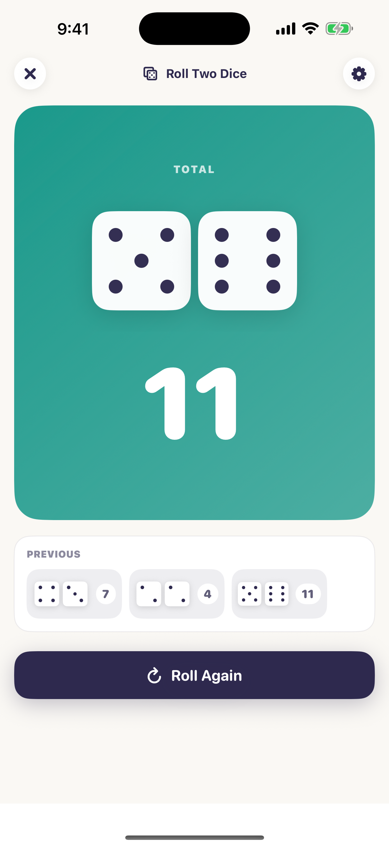 Chance Kit dice result screenshot