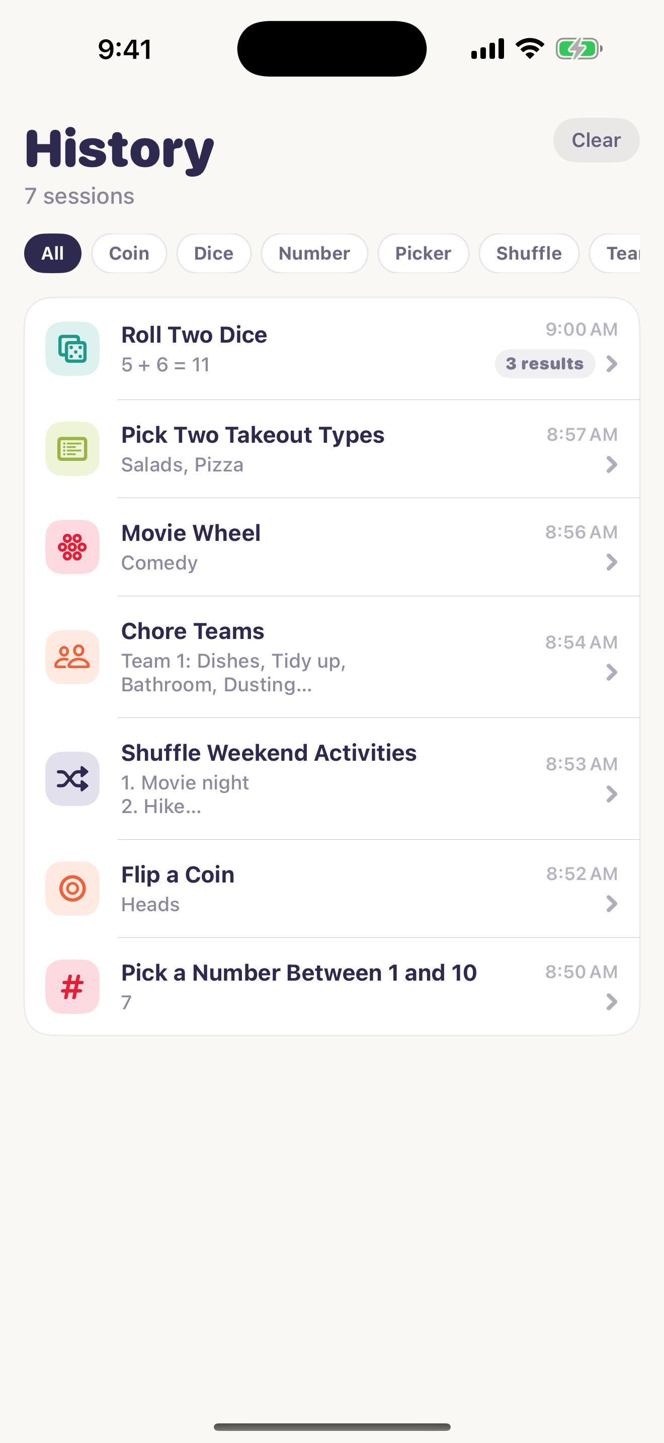 Chance Kit history screenshot