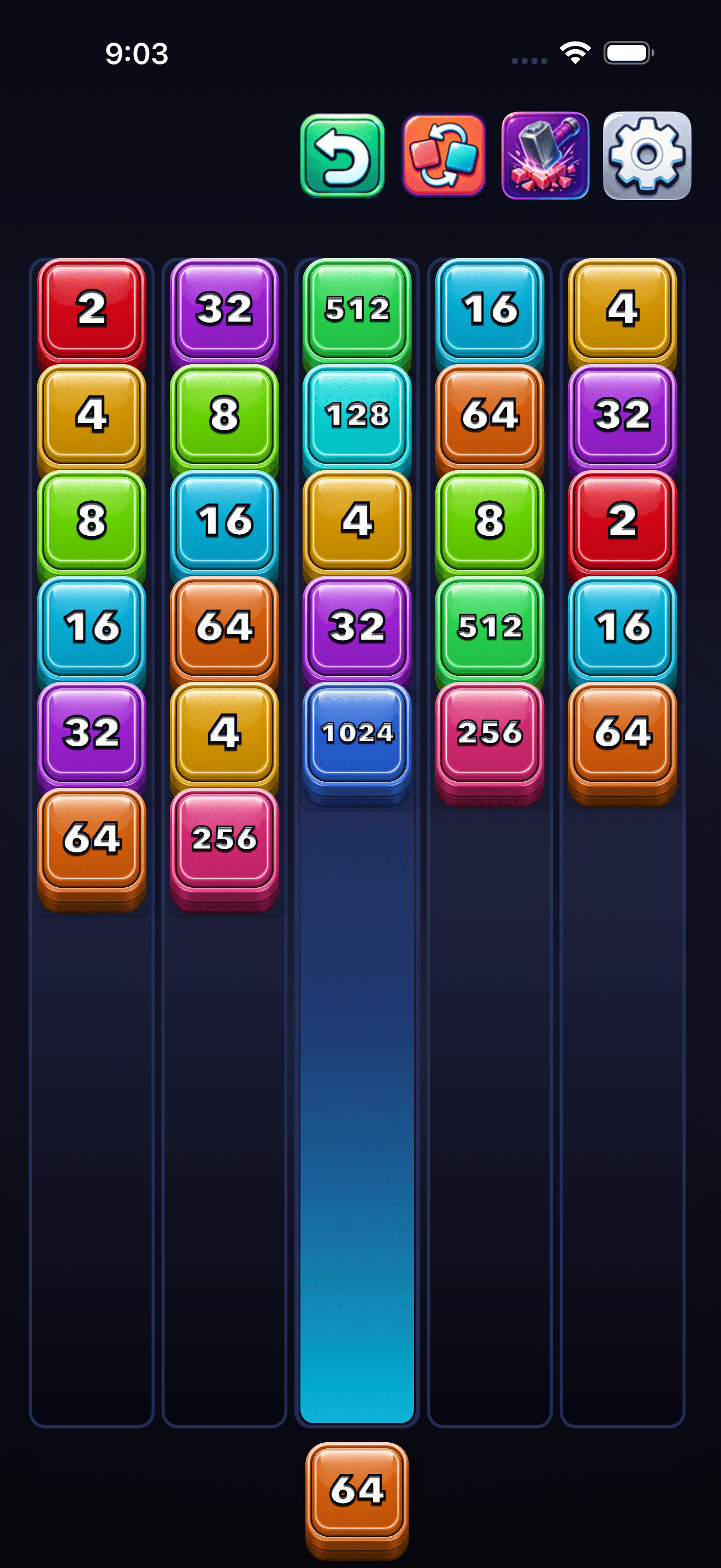 2048 Block Screenshot des Eröffnungsboards