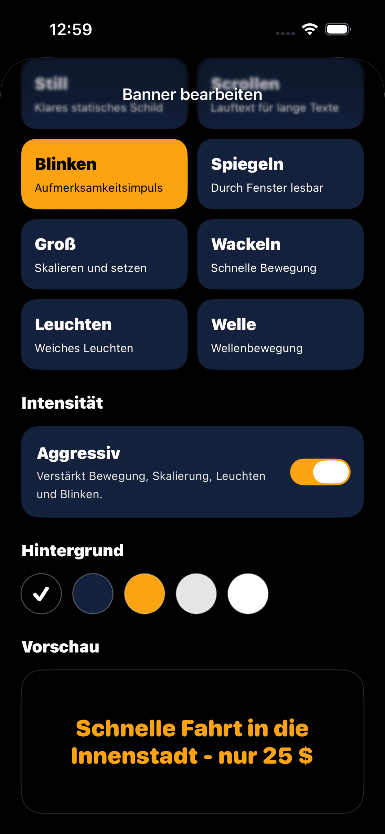 Flash Sign Banner-Editorbildschirm