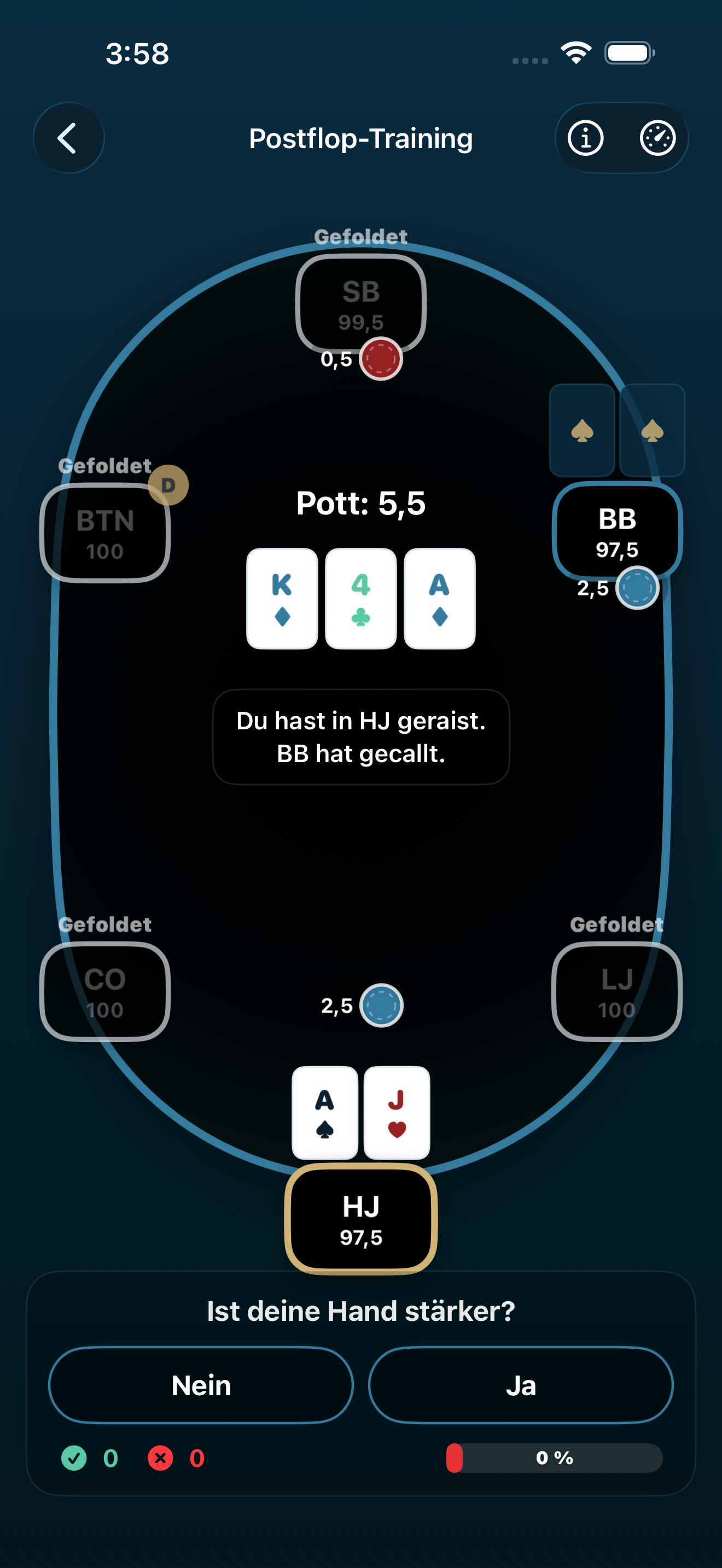 Poker Trainer Drills Postflop-Drill-Screenshot