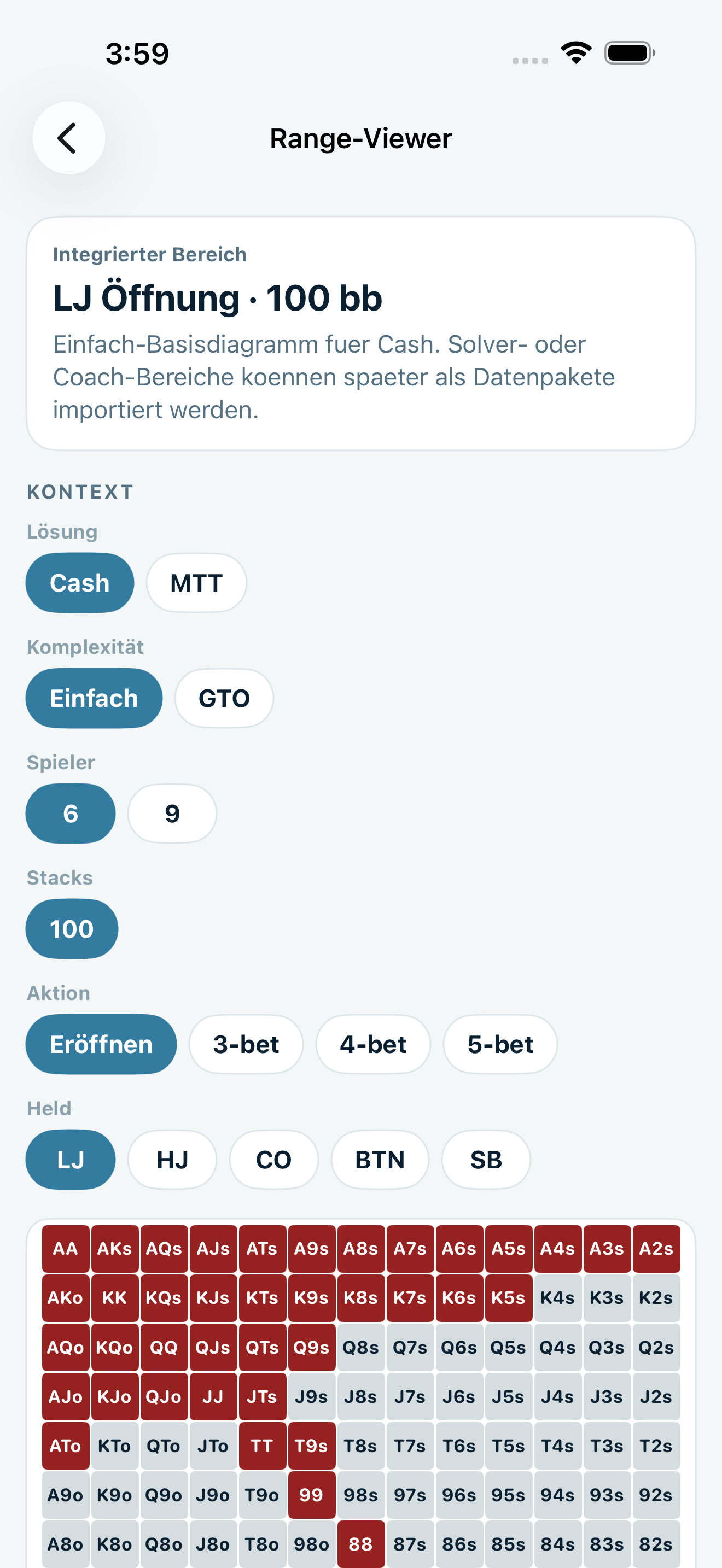 Poker Trainer Drills Range-Viewer-Screenshot