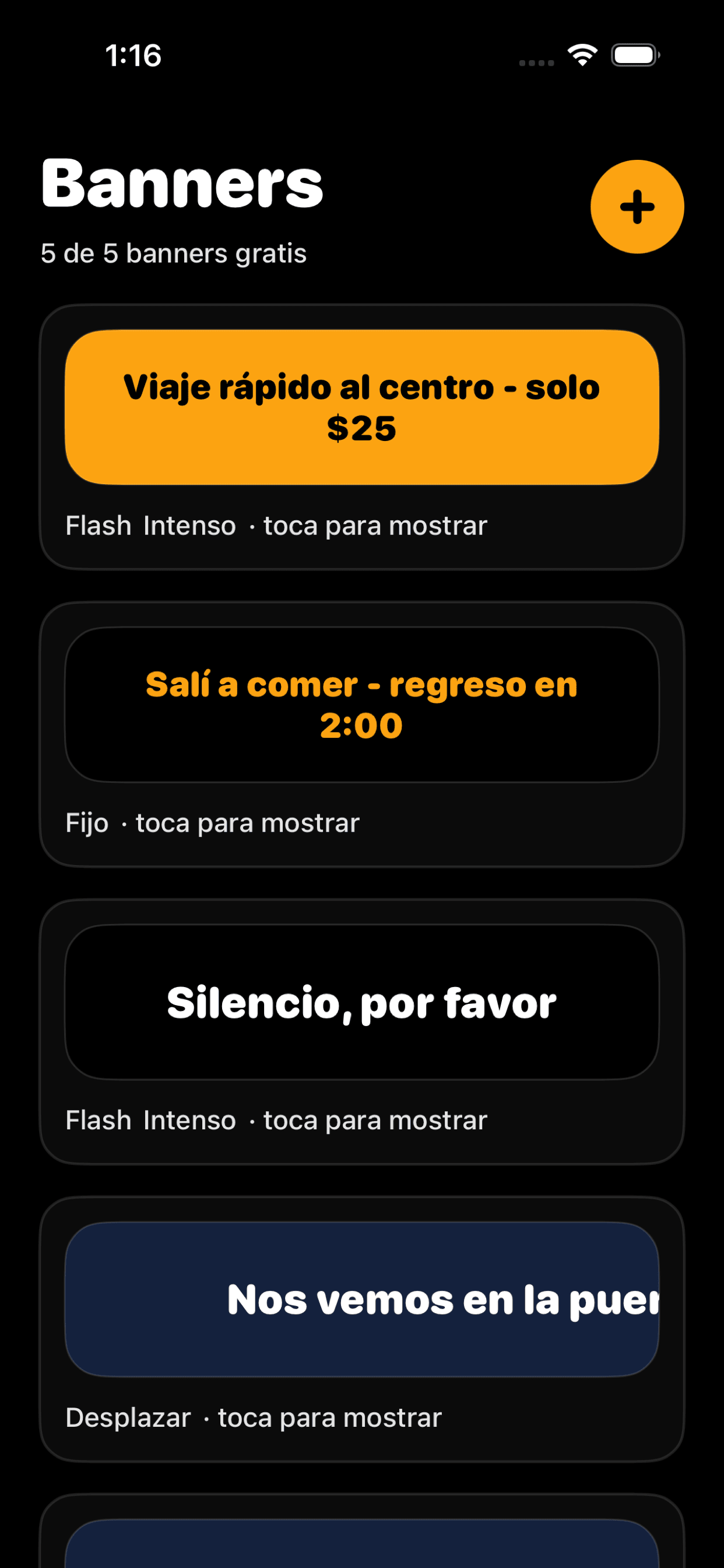 Pantalla de presentación Flash Sign Banner