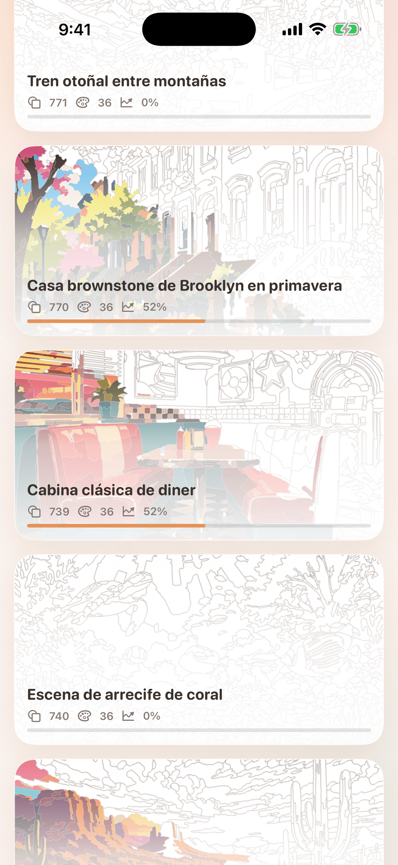hue. captura de pantalla de la galería en progreso