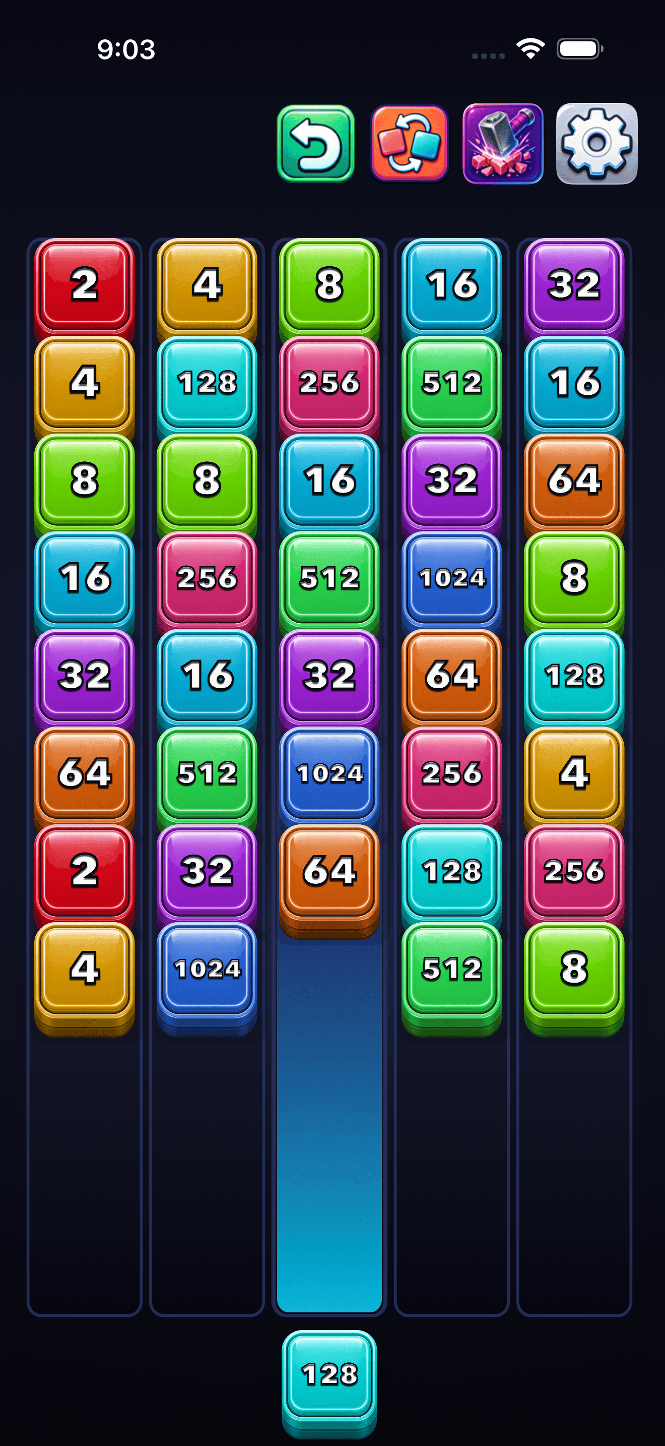 2048 Block capture d'écran du jeu terminé