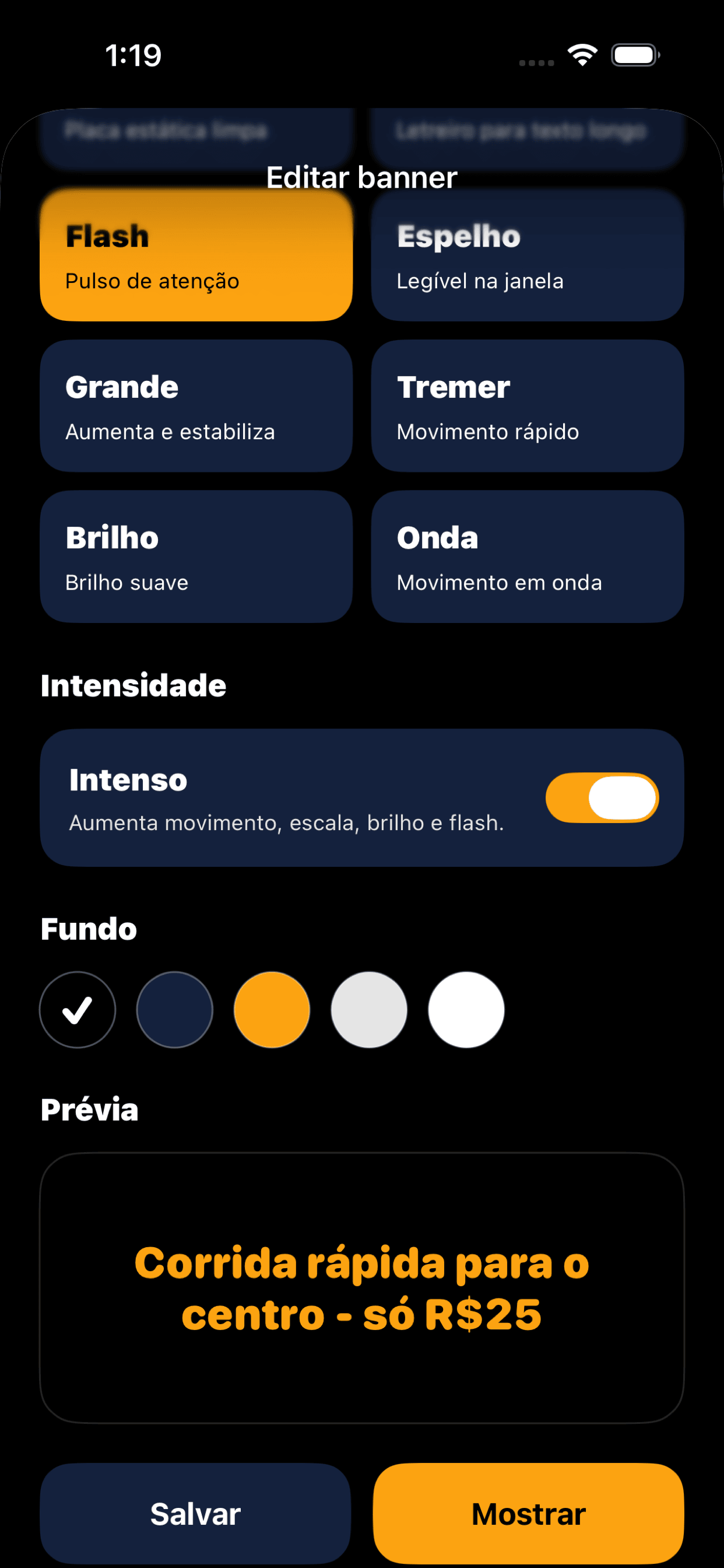 Tela do editor Flash Sign Banner