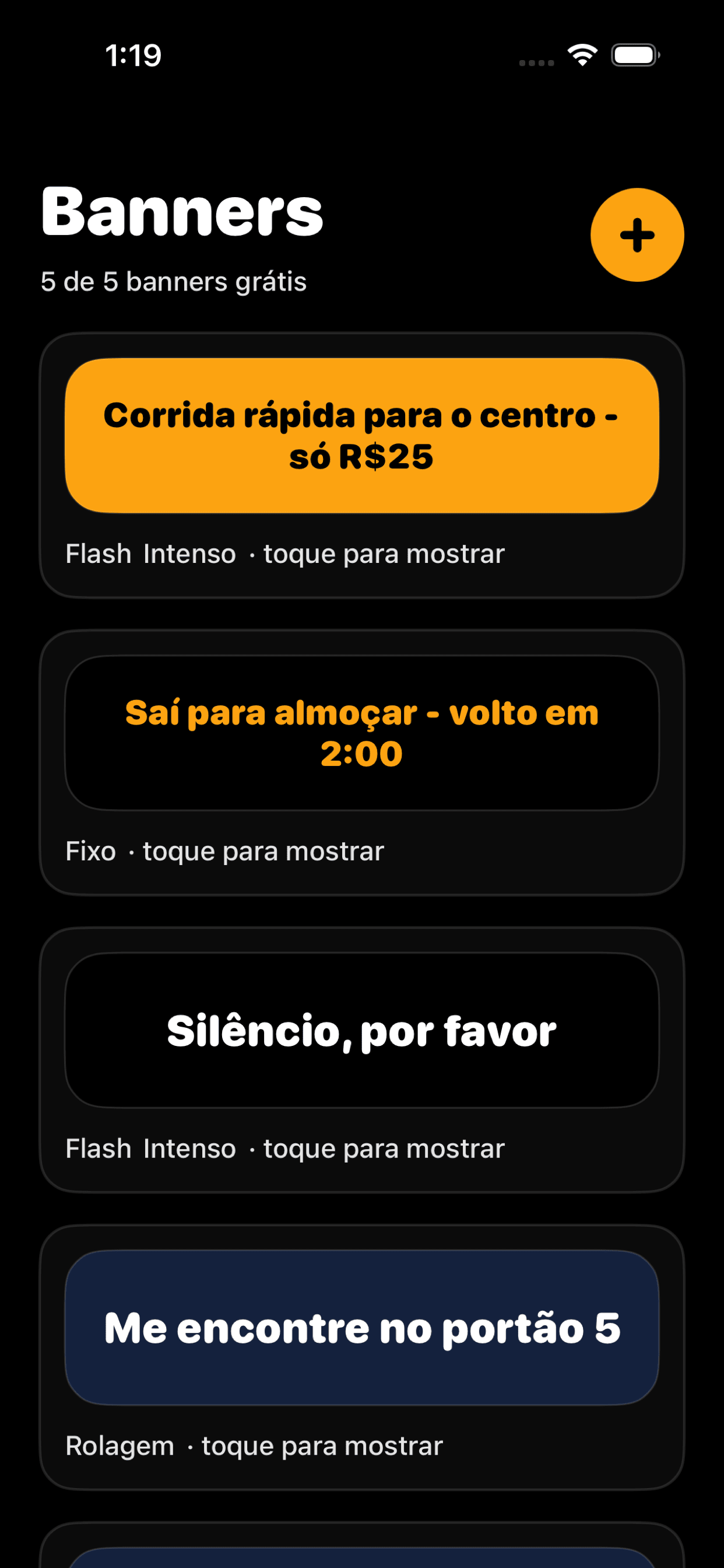 Tela de apresentação Flash Sign Banner